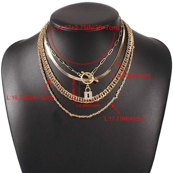 4 LAYER GOLD CHOKER W ICED OUT TOGGLE LOCK🔐 - Picture 2 of 8
